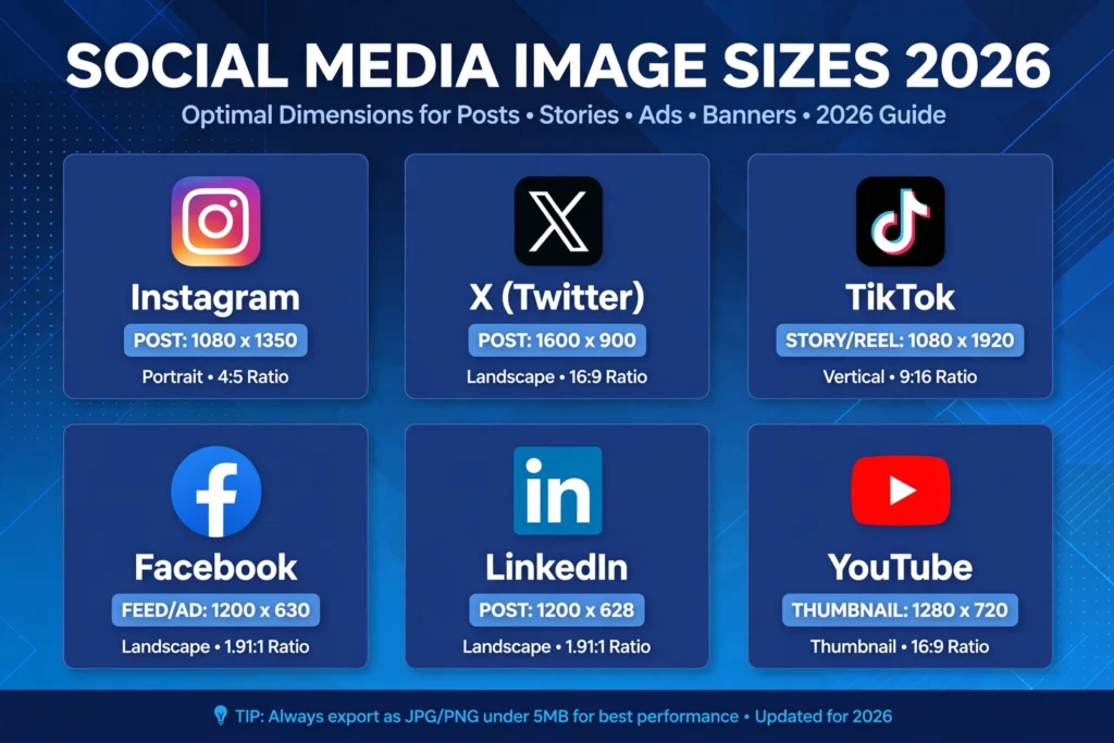 Social Media Image Sizes 2026